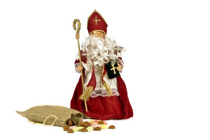 Traditional dutch culture: Santa Claus with a bag of gingernuts