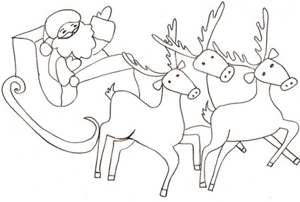 Disegni Da Colorare Babbo Natale Sulla Slitta