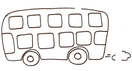 Disegno di autobus a due piani