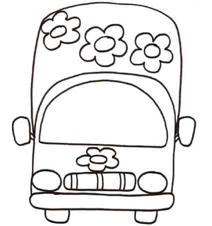 Disegno autobus con fiori