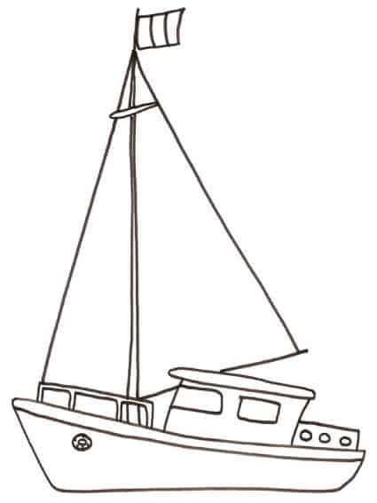 Disegno di barca a vela da pesca
