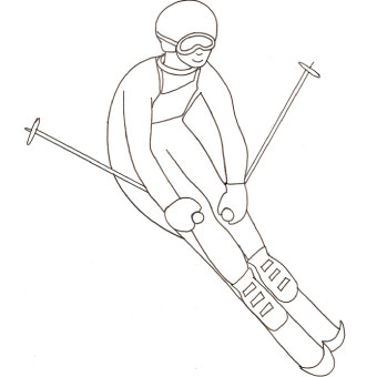 Disegno di sciatore