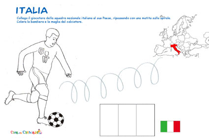 Disegno di calciatore Italia da colorare
