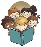 caras de niños leyendo