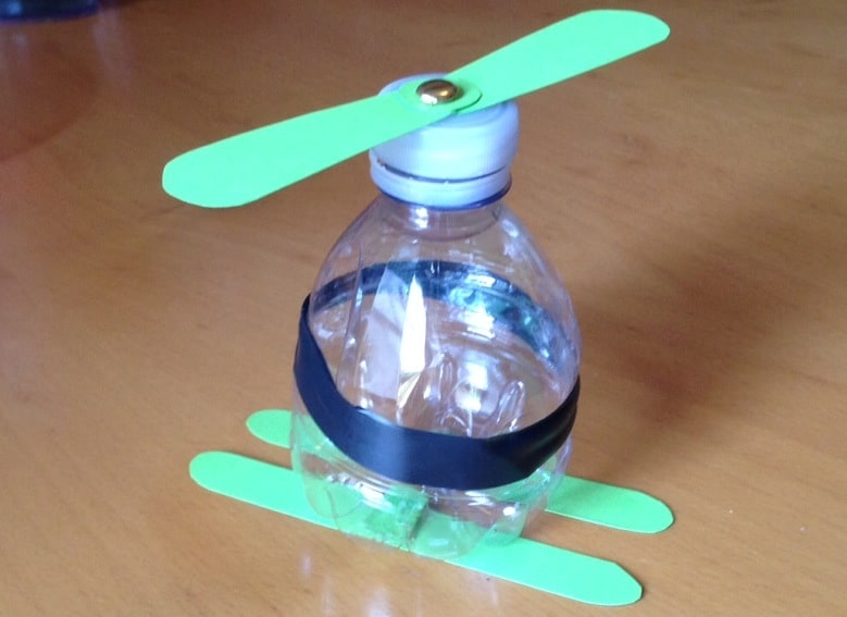 Riciclo creativo: bottiglietta elicottero