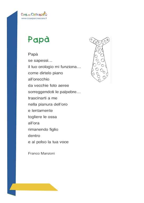 poesia per la festa del papà