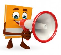 Book Character with loudspeaker