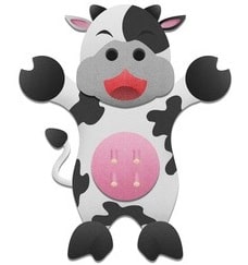 cute milk cow is animal cartoon in farm of paper cut