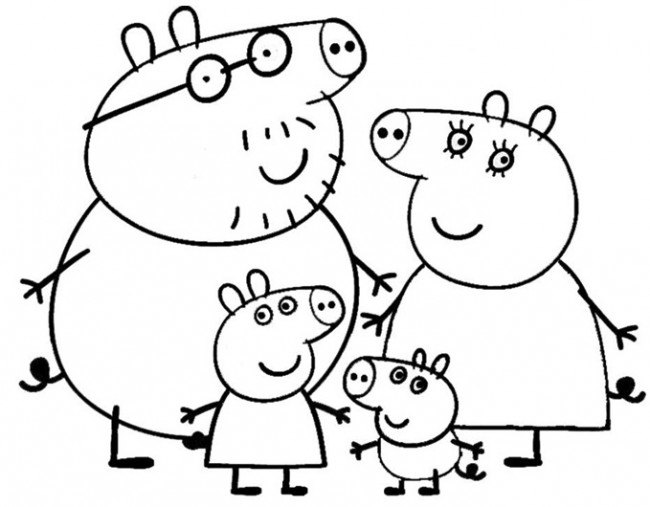 Famiglia Peppa Pig da colorare