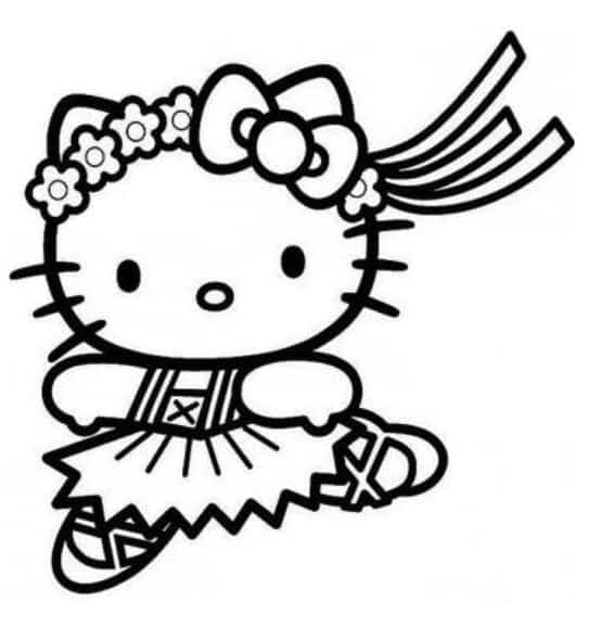Hello Kitty ballerina da colorare