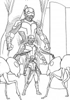 Disegno di Ant-Man che si trasforma da colorare