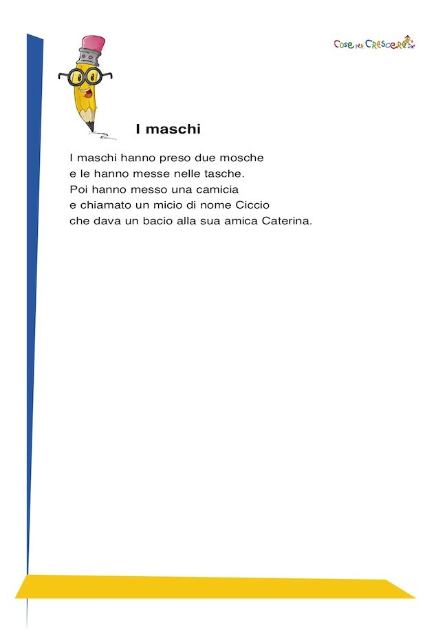 I maschi - dettato CHI-CHE-CA-CI