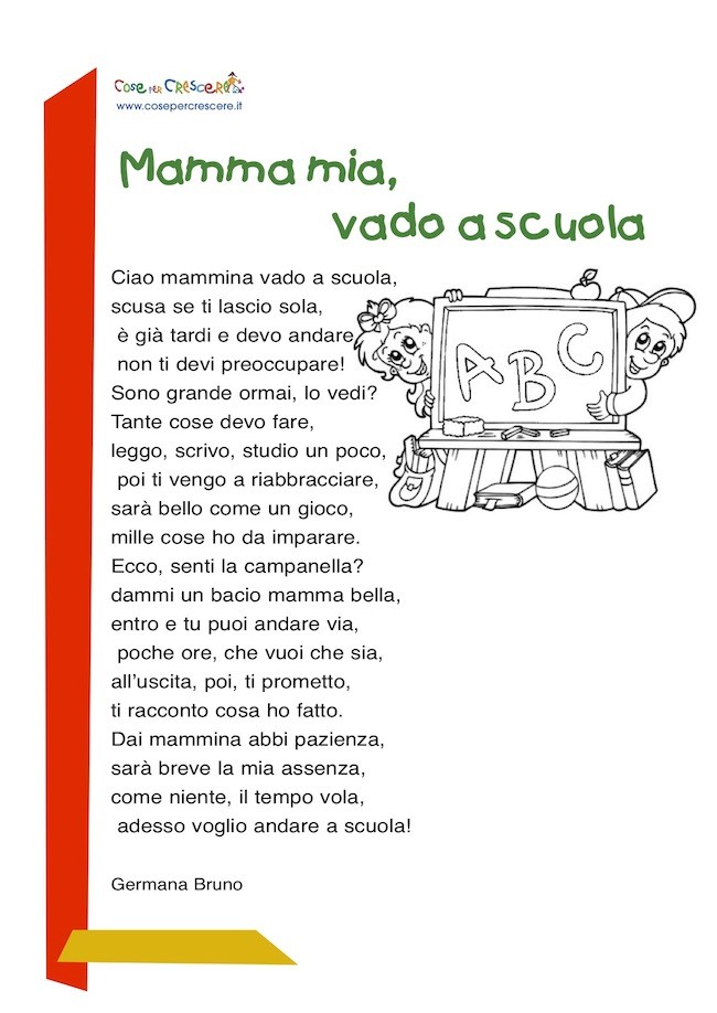 Poesia sulla scuola per bambini