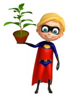 superhero with  Plant
