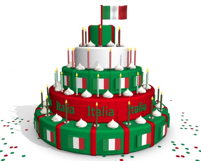 Italian cake with flag