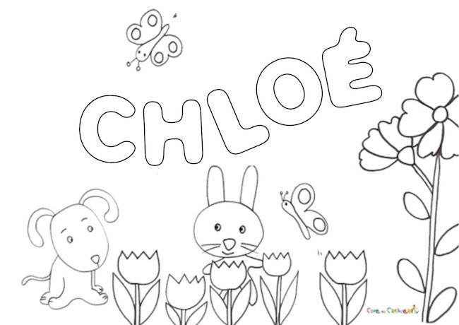Nome Chloé da colorare