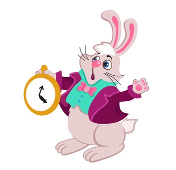 Rabbit with pocket watch.Vector Illustration.