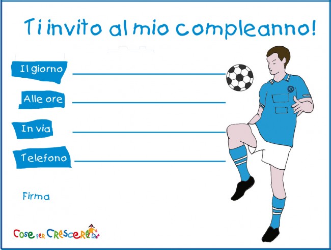 Invito Di Compleanno Piccolo Tifoso Del Napoli