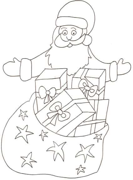 Foto Di Babbo Natale Da Disegnare.Babbo Natale Con I Regali Da Colorare Cose Per Crescere