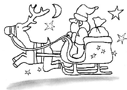 Disegnare Foto Di Babbo Natale.Slitta Di Babbo Natale Da Colorare Cose Per Crescere