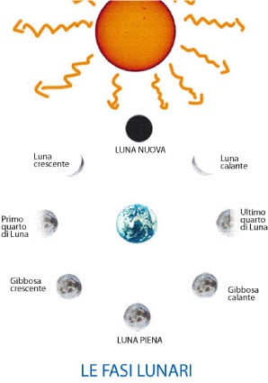 Schema delle fasi lunari