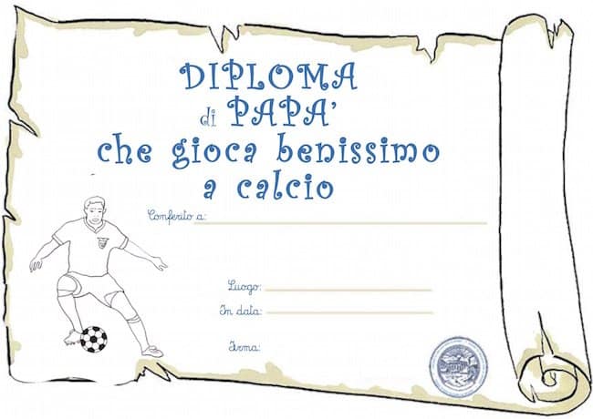 Diploma di papà calciatore