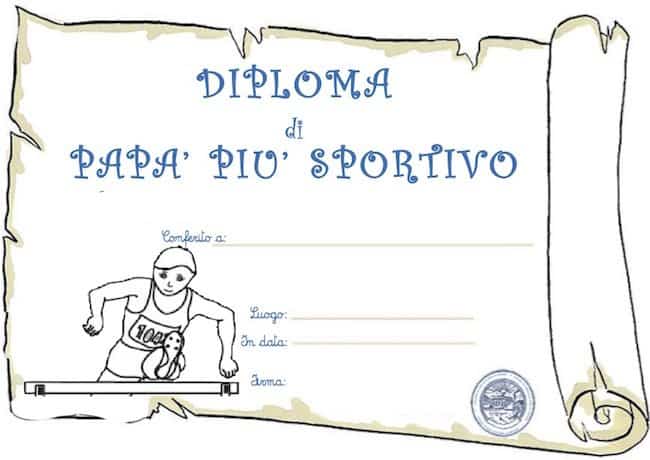 Diploma di papà sportivo da stampare