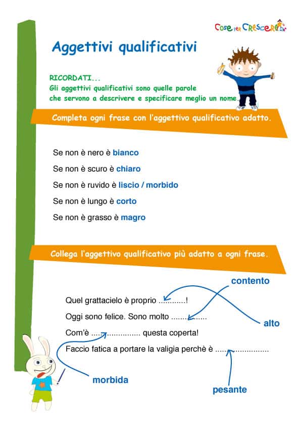 Esercizio Aggettivi Qualificativi Scuola Elementare