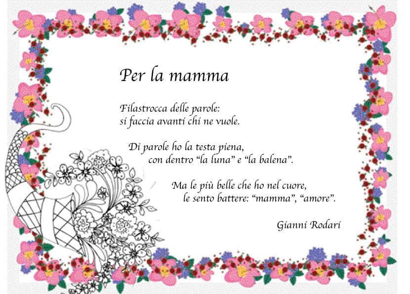 Poesia Per La Festa Della Mamma Di Gianni Rodari Filastrocca Per Bambini