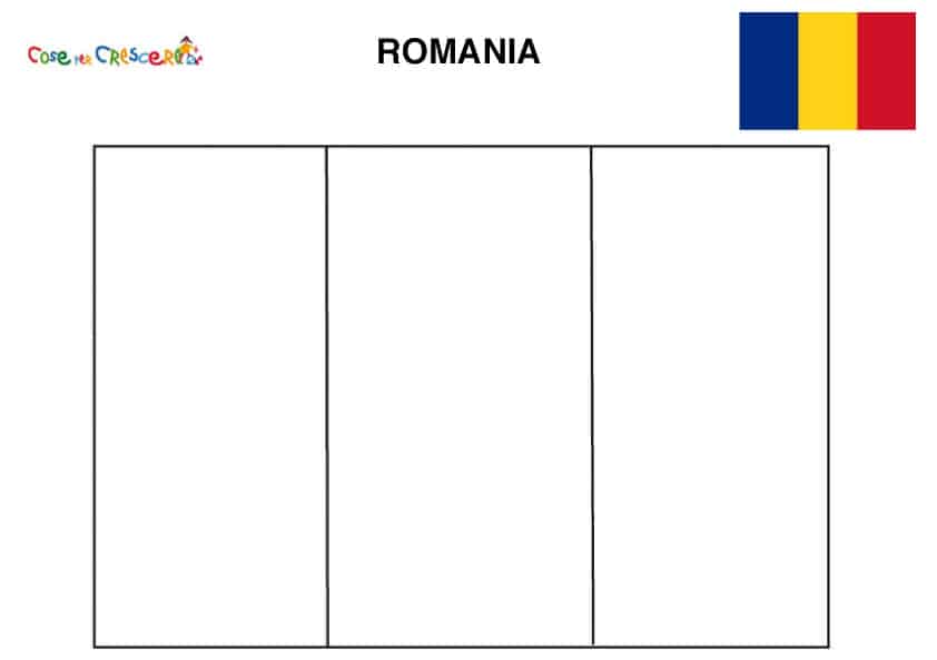 Bandiera Romania da colorare - Da stampare gratis