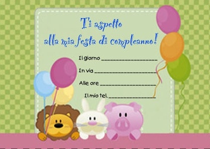 Inviti di compleanno per bambini