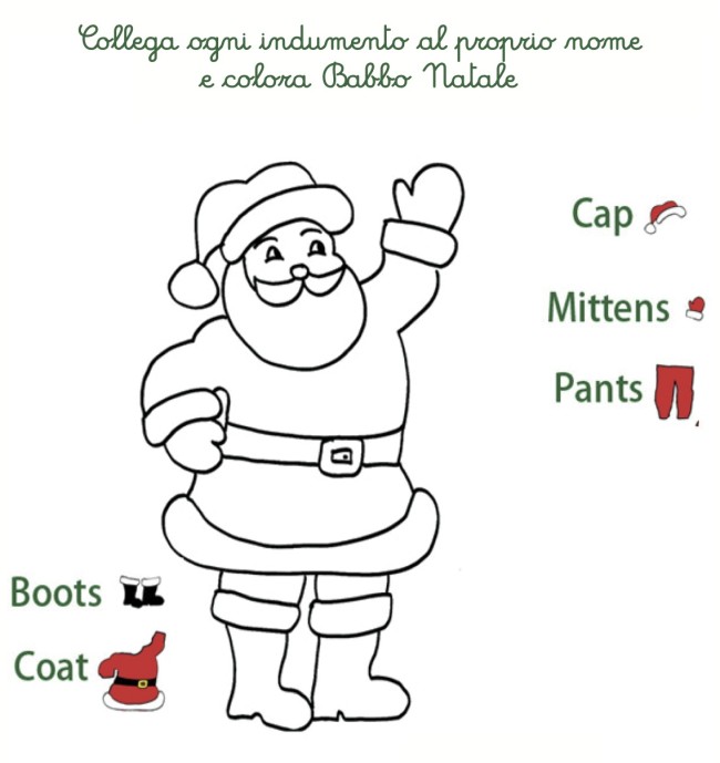 Poesie Di Natale In Inglese Per Bambini.I Vestiti Di Babbo Natale In Inglese Cose Per Crescere