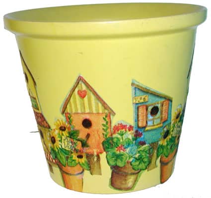 Vaso decorato con decoupage