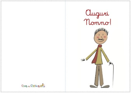 Biglietto di auguri per il nonno da parte di un bambino, biglietto per il primo compleanno
