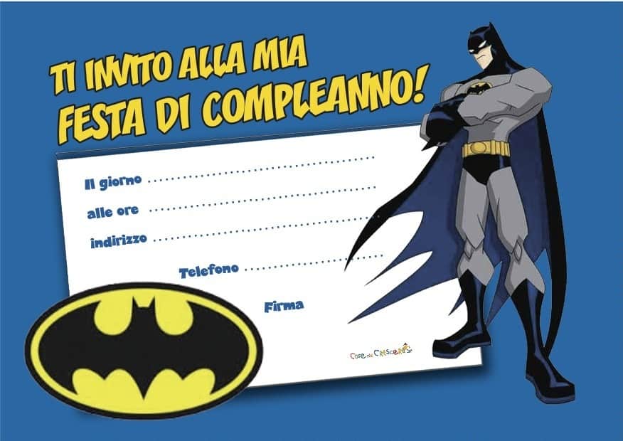 Invito compleanno batman