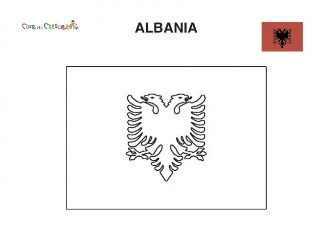 Bandiera Albania da colorare