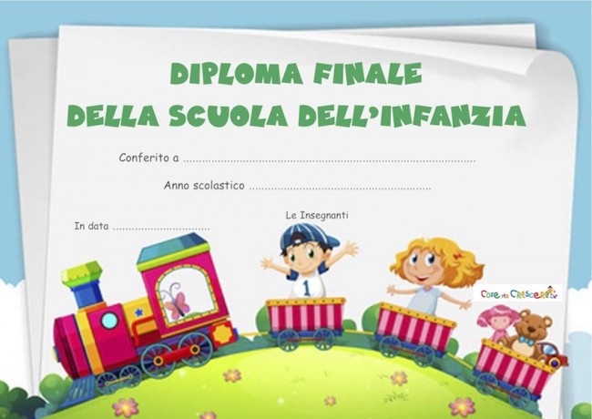 Diploma Di Fine Scuola Dell Infanzia Cose Per Crescere