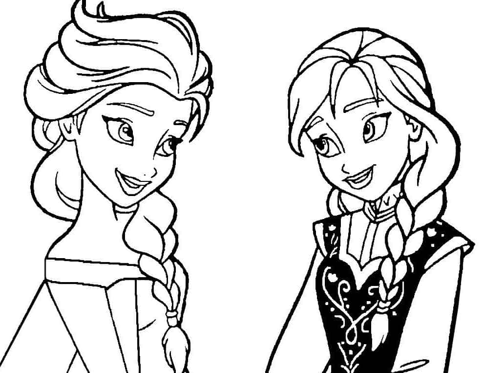 Elsa E Anna Da Colorare Disegni Di Frozen Da Stampare