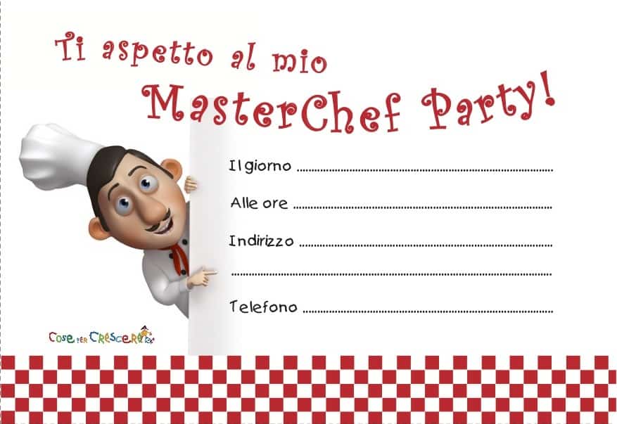 invito compleanno masterchef