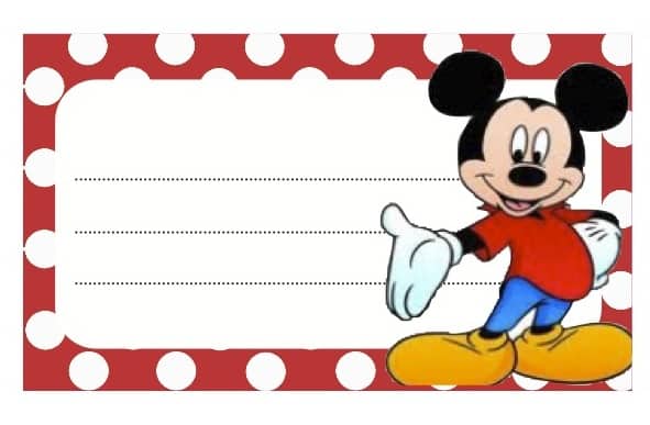 Etichette personaggi Disney gratis per libri e quaderni