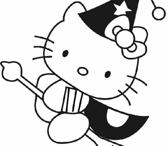 Disegni Da Colorare Di Natale Hello Kitty.Hello Kitty Strega Da Colorare Cose Per Crescere