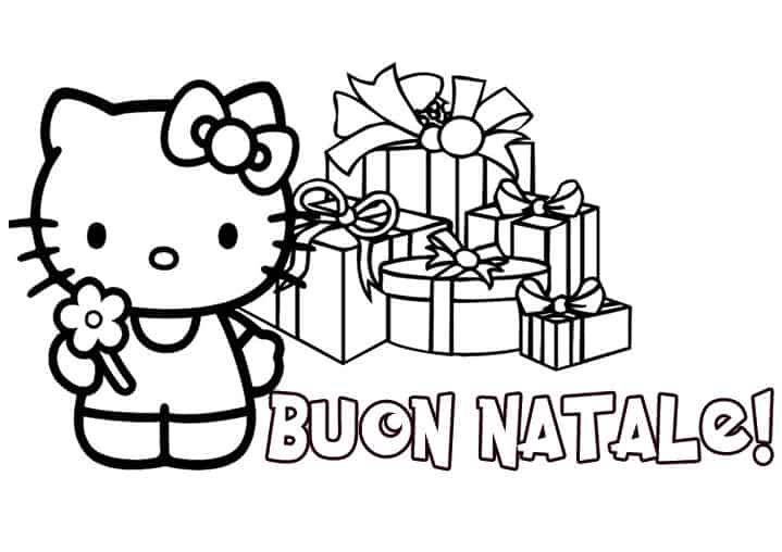 hello Kitty a Natale da colorare