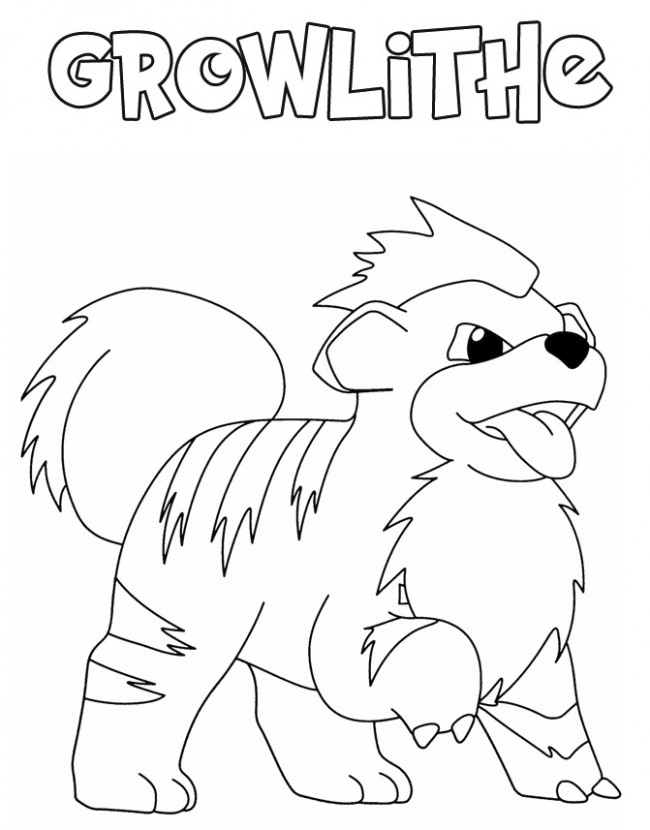 Disegno Di Growlithe Da Colorare Gratis Pokemon