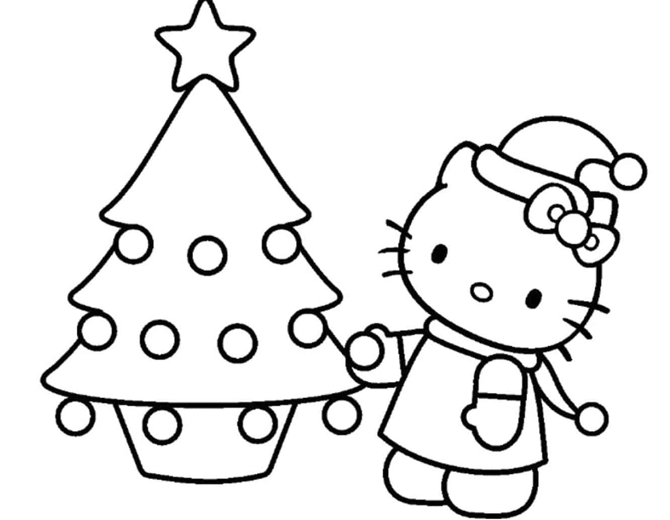 Hello Kitty da colorare a Natale