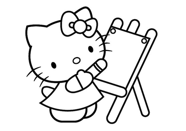 Disegni Di Natale Hello Kitty.Hello Kitty Che Disegna Da Colorare Cose Per Crescere