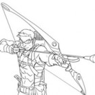 Occhio di Falco che tira una freccia da colorare Occhio di Falco che tira una freccia da colorare