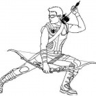 Disegno di Occhio di Falco che carica il suo arco Disegno di Occhio di Falco che carica il suo arco