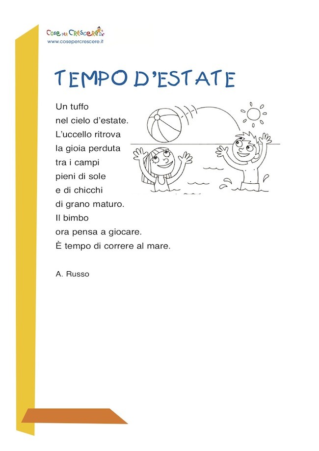 Tempo D Estate Poesia Per Bambini