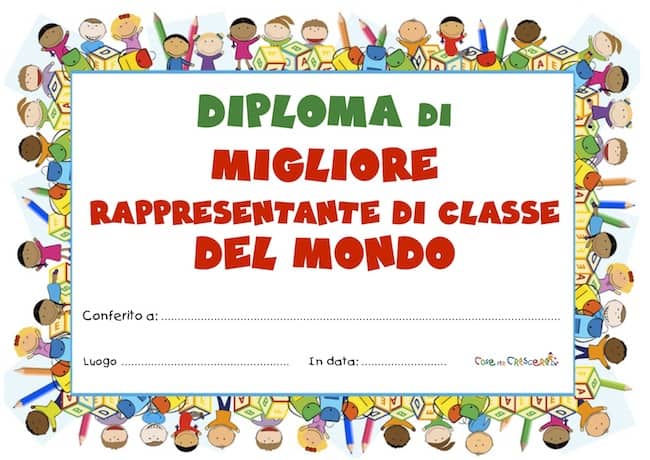 Diploma Di Migliore Rappresentante Di Classe