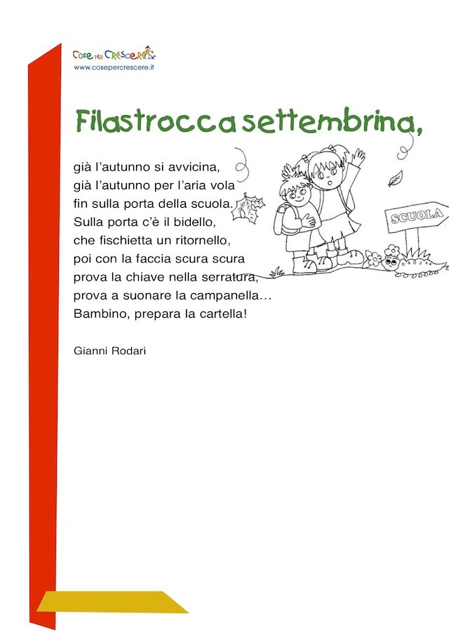 Filastrocca Settembrina Filastrocca Sulla Scuola